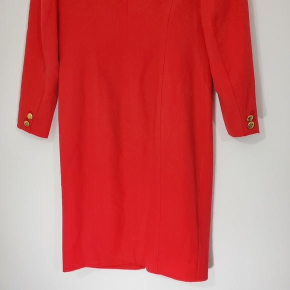 Diane Gilman Red 100% Wool Dress, Size 12 - Picture 10 of 14